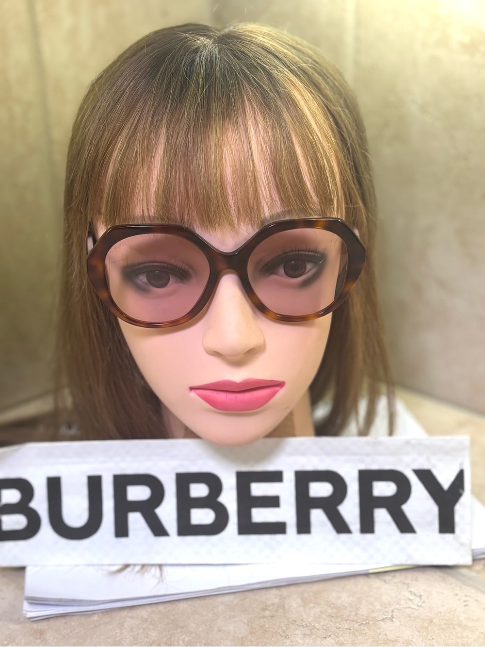 New Okd Stock Burberry B4375 4019/5 Pink Light Havana Sunglasses -